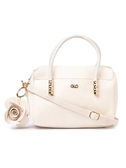 white leatherette (pu) regular handbag - 17332920 - Standard Image - 1