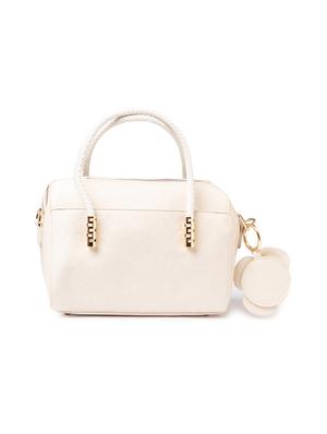 white leatherette (pu) regular handbag - 17332920 - Standard Image - 2