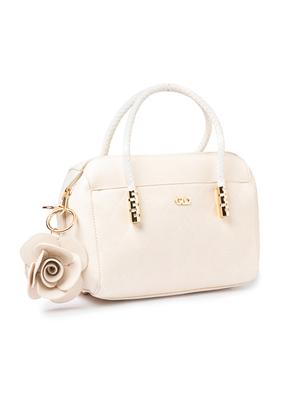 white leatherette (pu) regular handbag - 17332920 - Standard Image - 4