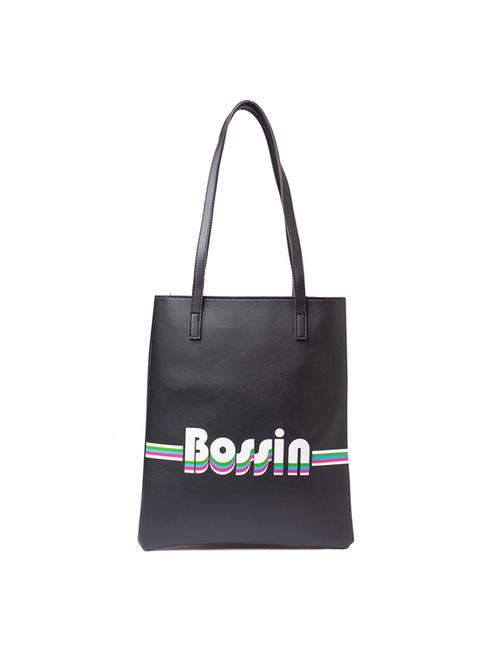 black leatherette (pu) regular handbag - 17332921 - Very Small Image - 1