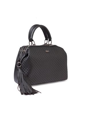 black leatherette (pu) regular handbag - 17332925 - Standard Image - 4