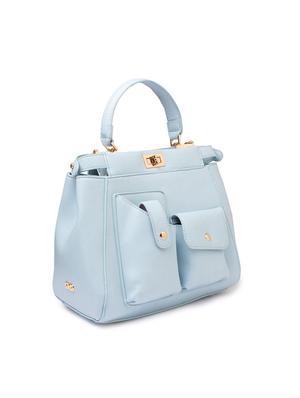 blue leatherette (pu) regular handbag - 17332927 - Standard Image - 4