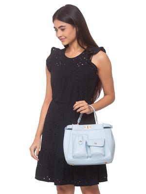 blue leatherette (pu) regular handbag - 17332927 - Standard Image - 5