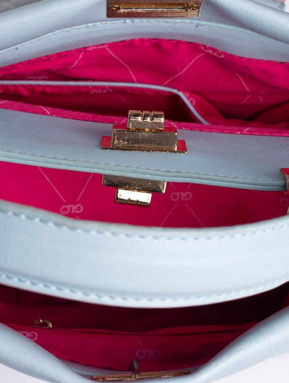 blue leatherette (pu) regular handbag - 17332927 - Zoom Image - 3