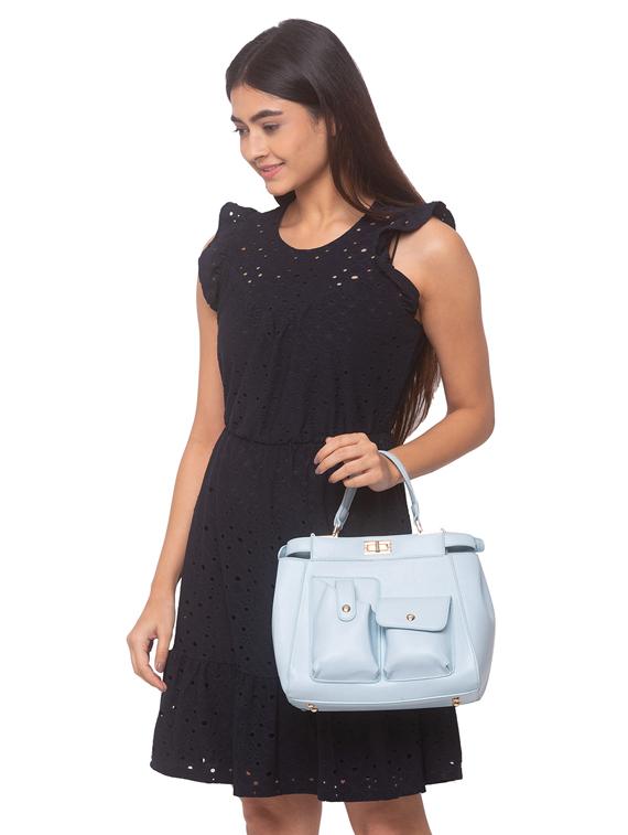blue leatherette (pu) regular handbag - 17332927 - Zoom Image - 5