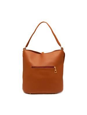 brown leatherette (pu) regular handbag - 17332931 - Standard Image - 2