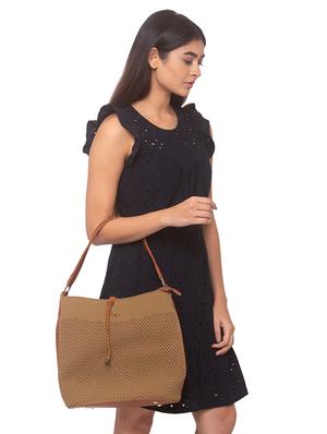 brown leatherette (pu) regular handbag - 17332931 - Standard Image - 5