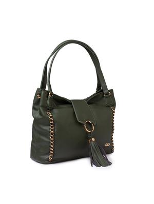 green leatherette (pu) regular handbag - 17332935 - Standard Image - 4