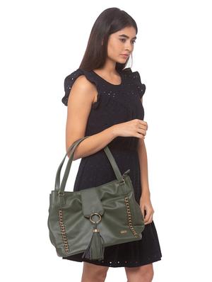 green leatherette (pu) regular handbag - 17332935 - Standard Image - 5