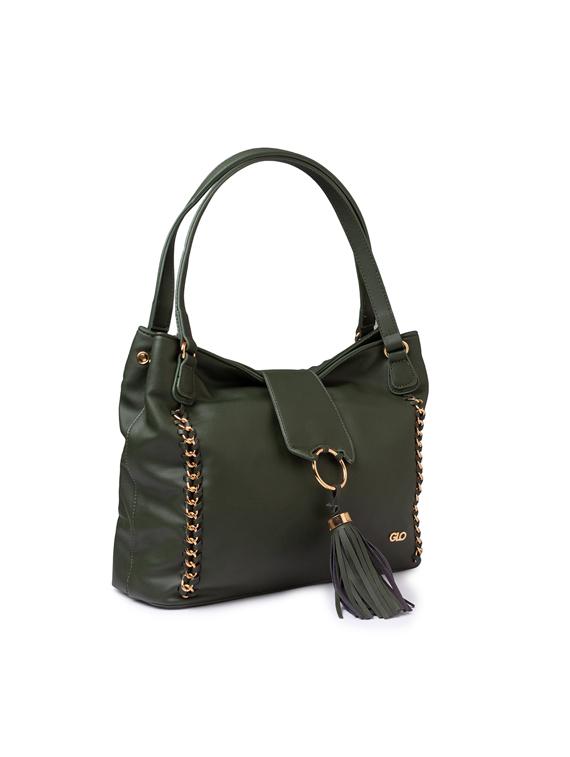 green leatherette (pu) regular handbag - 17332935 - Zoom Image - 4