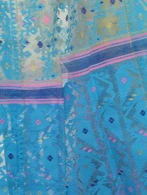 self design jamdani saree - 17332940 - Standard Image - 3