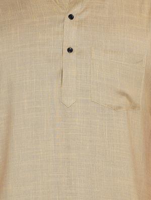 beige solid short kurtas - 17332946 - Standard Image - 5