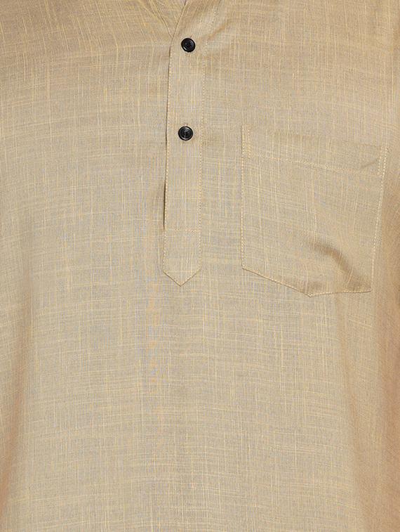 beige solid short kurtas - 17332946 - Zoom Image - 5
