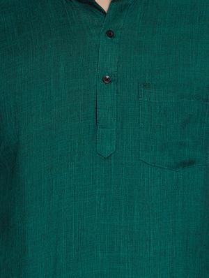 green solid short kurta - 17332949 - Standard Image - 5