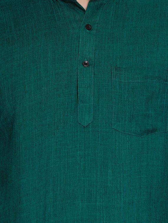 green solid short kurta - 17332949 - Zoom Image - 5