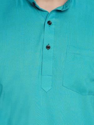 green solid short kurta - 17332951 - Standard Image - 5