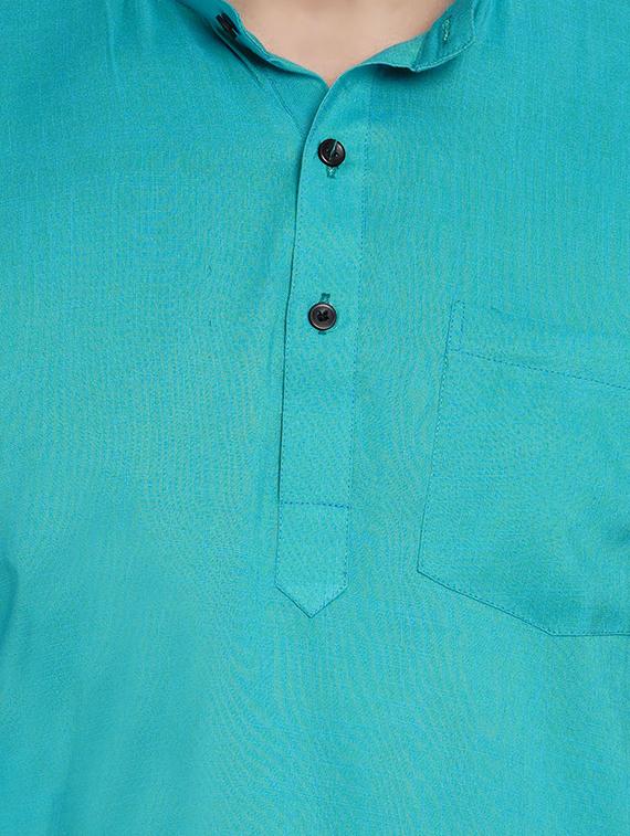 green solid short kurta - 17332951 - Zoom Image - 5