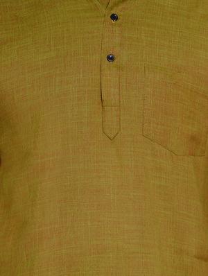 olive green solid short kurta - 17332952 - Standard Image - 5