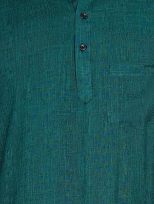 green solid short kurta - 17332955 - Standard Image - 5