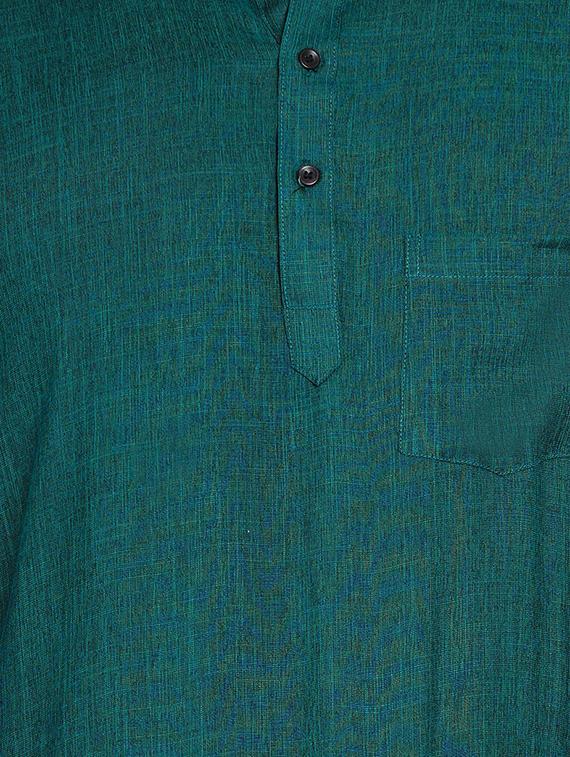 green solid short kurta - 17332955 - Zoom Image - 5