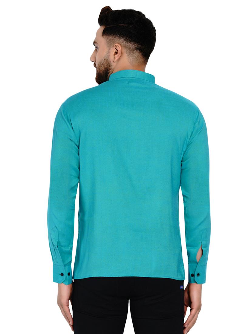 green solid short kurta - 17332956 - Zoom Image - 3