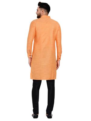 orange checkered long kurta - 17332962 - Standard Image - 3