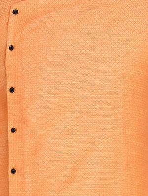 orange checkered long kurta - 17332962 - Standard Image - 4