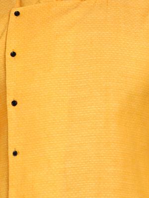 yellow self design long kurta - 17332966 - Standard Image - 4