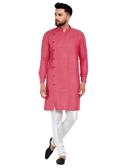 pink self design long kurta - 17332969 - Standard Image - 1