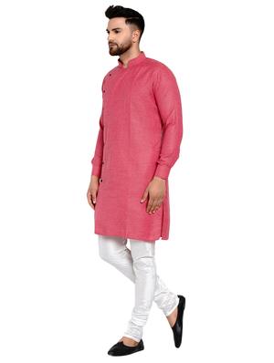 pink self design long kurta - 17332969 - Standard Image - 2