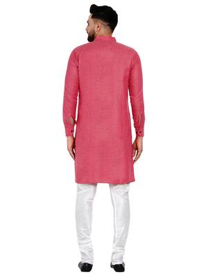 pink self design long kurta - 17332969 - Standard Image - 3