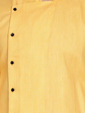 yellow self design long kurta - 17332971 - Standard Image - 4