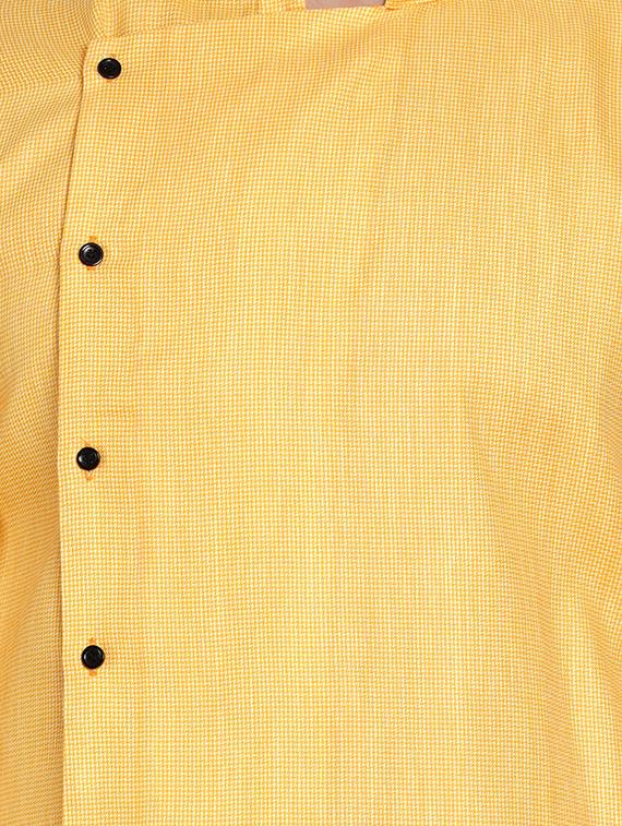 yellow self design long kurta - 17332971 - Zoom Image - 4