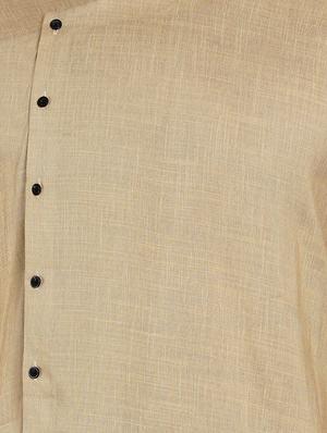 beige solid long kurta - 17332975 - Standard Image - 4