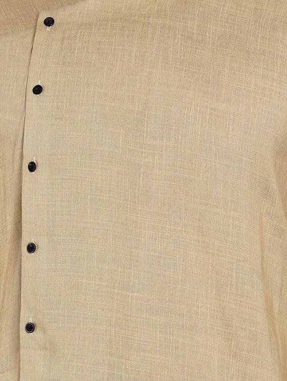 beige solid long kurta - 17332975 - Zoom Image - 4