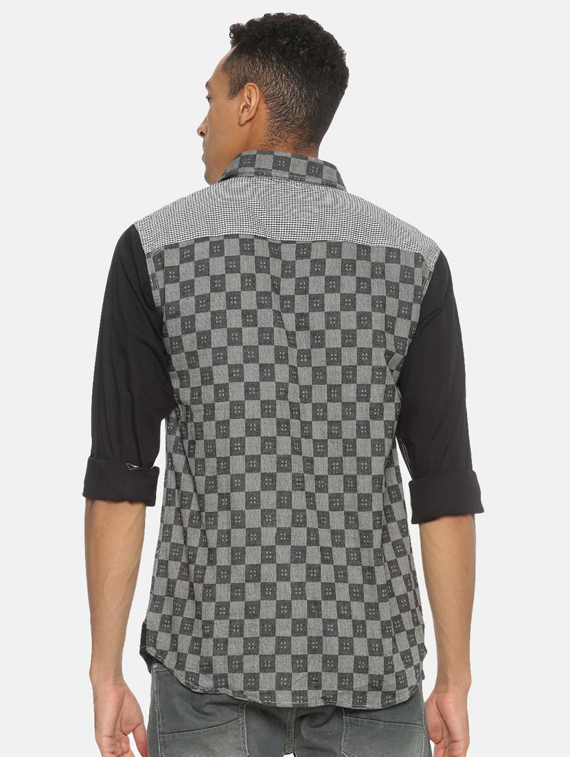 grey checkered casual shirt - 17332990 - Zoom Image - 3