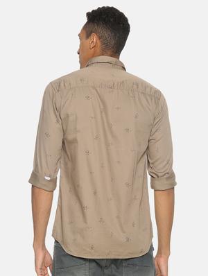 beige printed casual shirt - 17332992 - Standard Image - 3