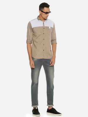 beige printed casual shirt - 17332992 - Standard Image - 4