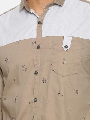beige printed casual shirt - 17332992 - Standard Image - 5