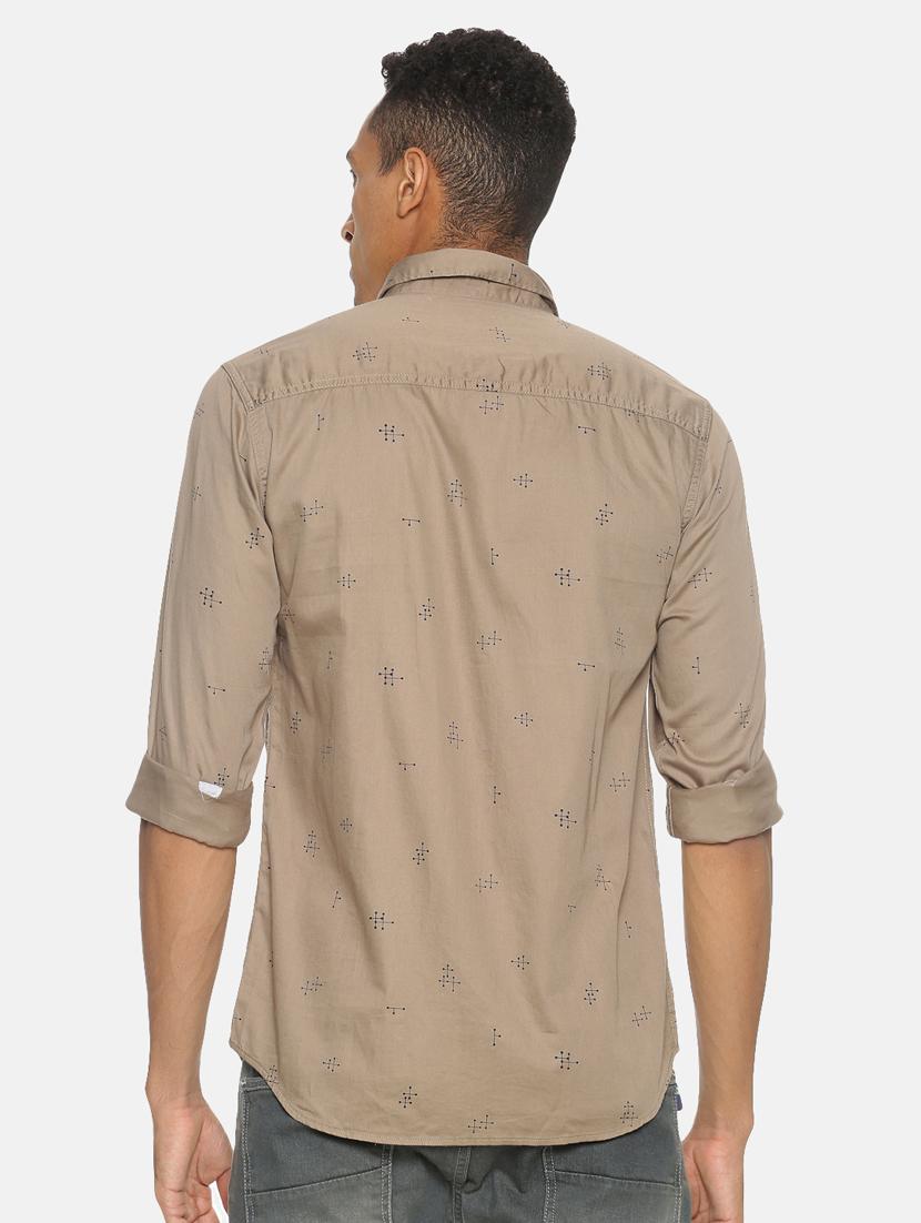 beige printed casual shirt - 17332992 - Zoom Image - 3