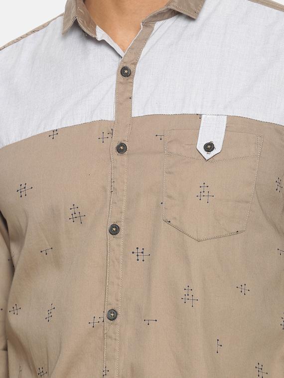 beige printed casual shirt - 17332992 - Zoom Image - 5