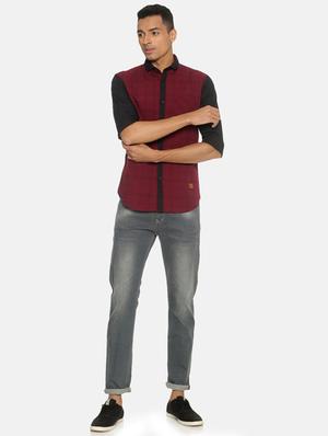 maroon checkered casual shirt - 17333005 - Standard Image - 4