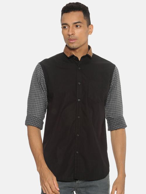 black checkered casual shirt - 17333007 - Standard Image - 1