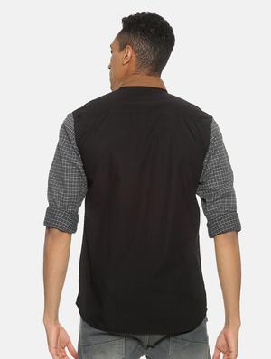 black checkered casual shirt - 17333007 - Standard Image - 3