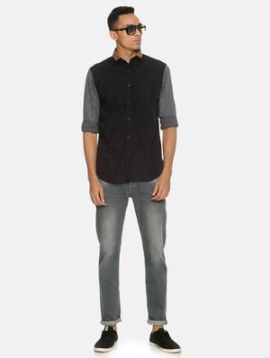 black checkered casual shirt - 17333007 - Standard Image - 4