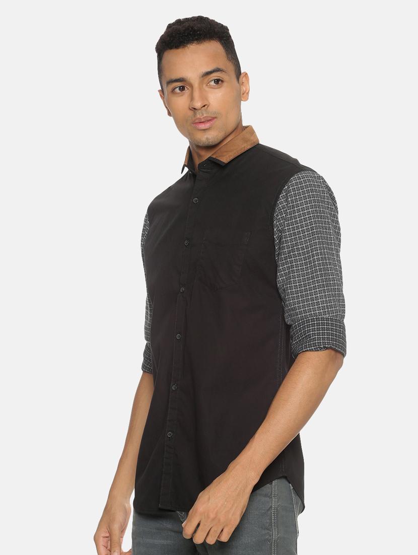black checkered casual shirt - 17333007 - Zoom Image - 2