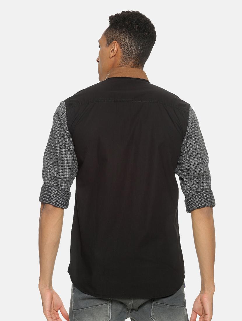 black checkered casual shirt - 17333007 - Zoom Image - 3