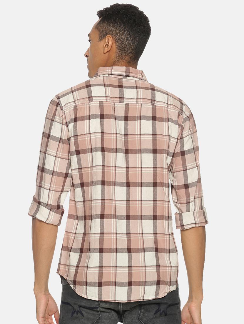 beige checkered casual shirt - 17333008 - Zoom Image - 3
