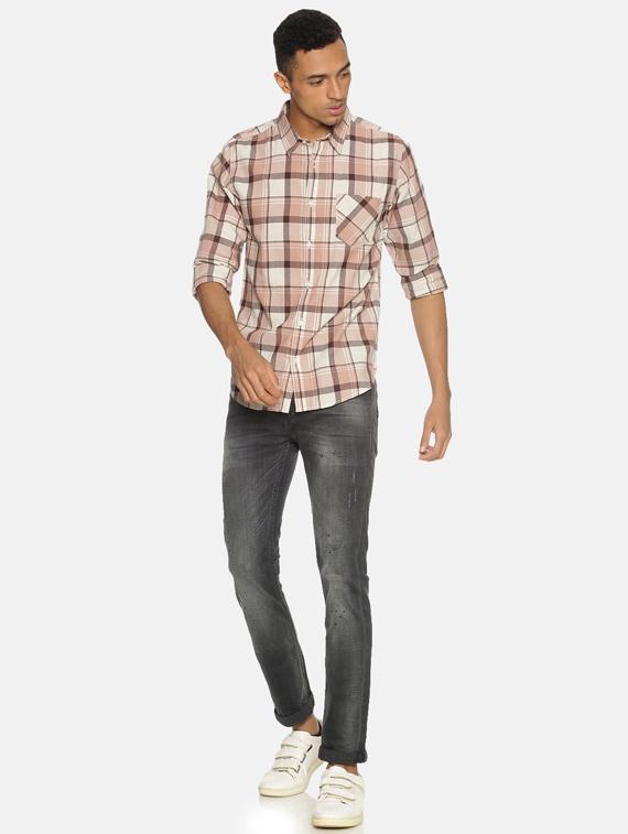 beige checkered casual shirt - 17333008 - Zoom Image - 4