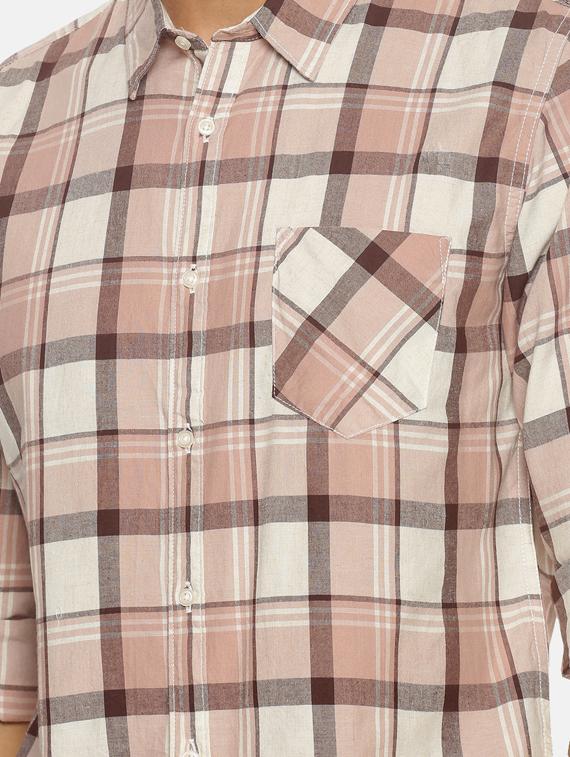 beige checkered casual shirt - 17333008 - Zoom Image - 5